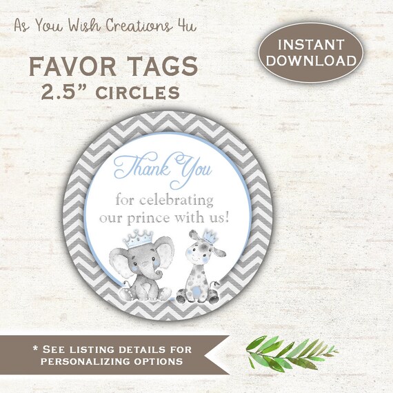 Favor Tags For Baby Shower Giraffe And Elephant Baby Shower