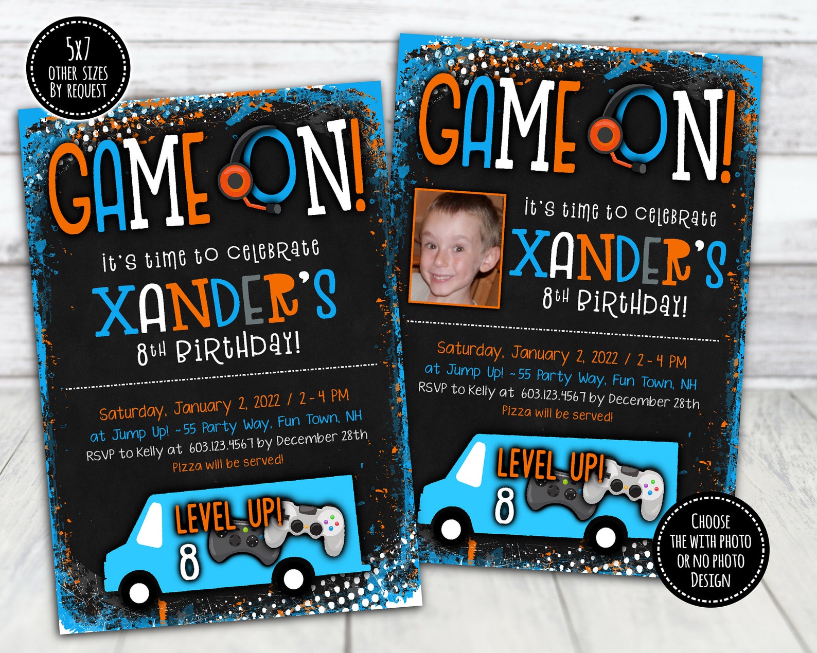 Game Truck Invitation Video Game Birthday Invitation | Etsy