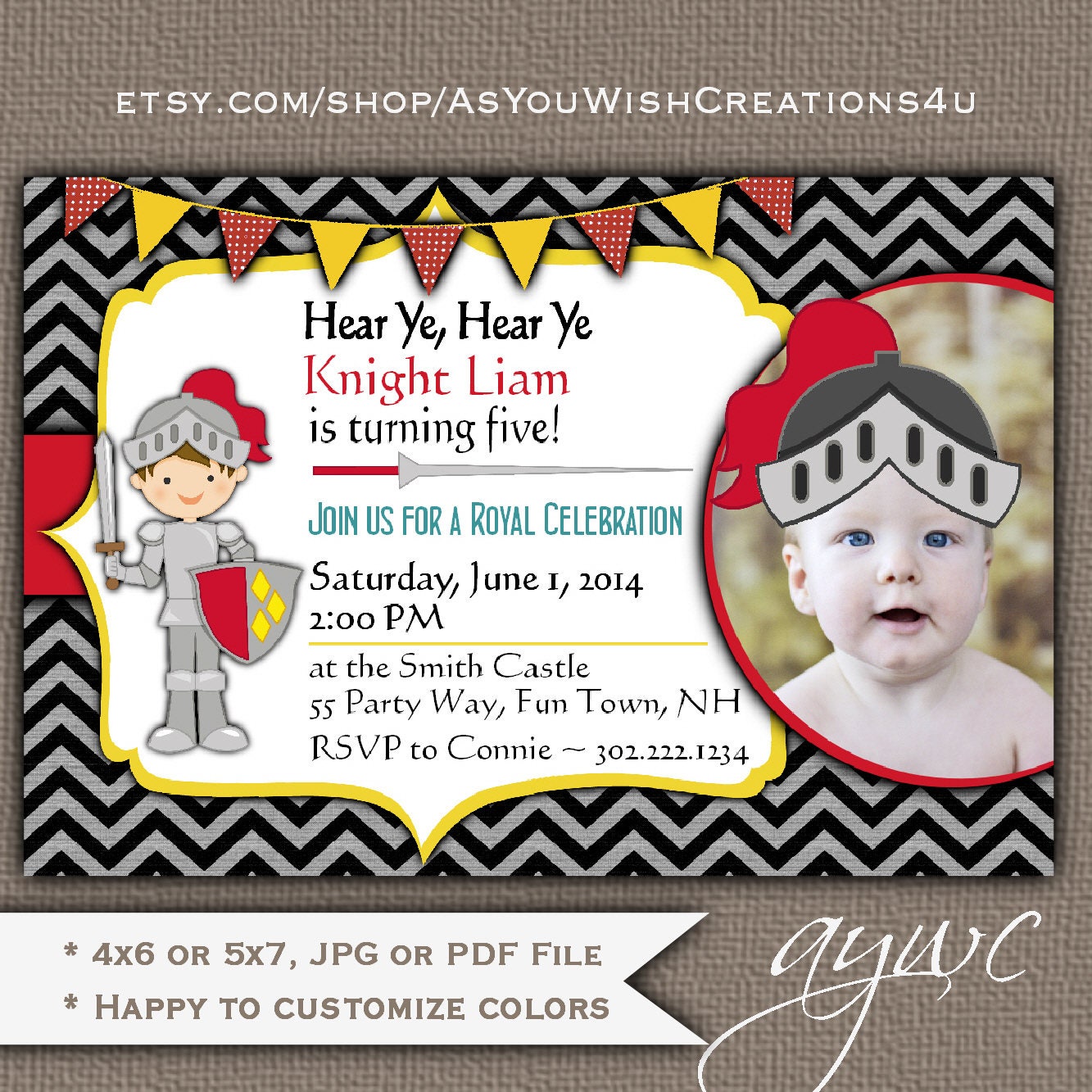 Knight Birthday Invitation Knight Party Knight Invitations | Etsy