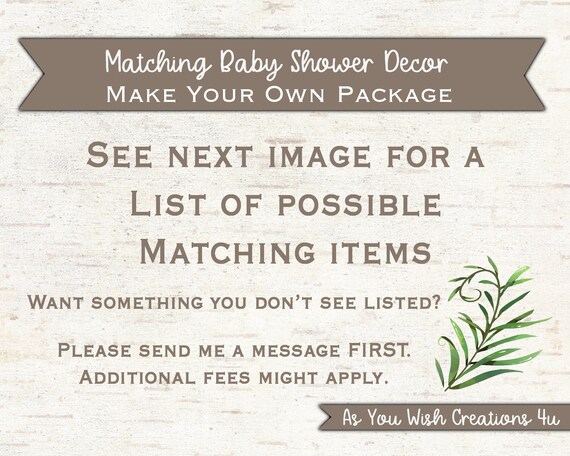 Matching Baby Shower Decor - Make Your Own Package - You Choose How Many and Which Items You Want - ALL PRINTABLES Il_570xn