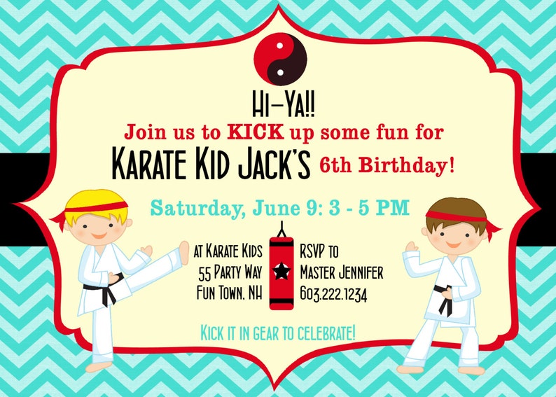 Karate Birthday Invitation Karate Party Invitations Karate | Etsy