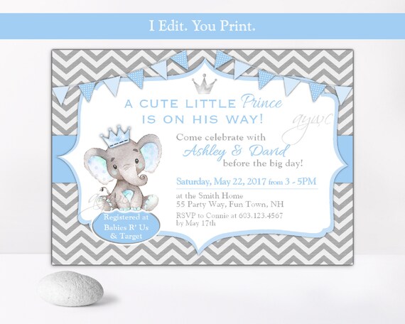 royal baby boy shower invitations