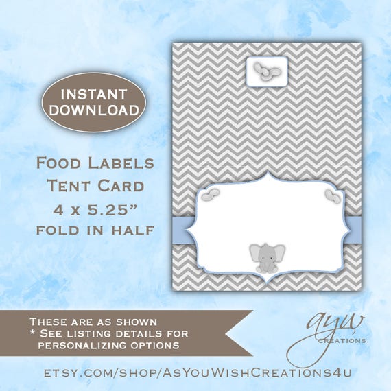 Food Label for Baby Shower, Elephant Baby Shower Decor Boy, DOWNLOAD, Little Peanut Food Label Printable Food Label for Baby Shower - ELPS1 Il_570xn