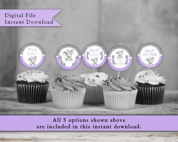 Cupcake Toppers For Baby Shower Elephant Baby Shower Decorations