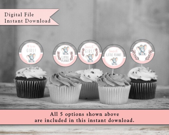 Cupcake Toppers For Baby Shower Elephant Baby Shower Decorations