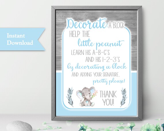 block decorating baby shower