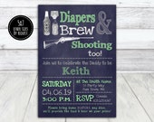 Skeet Shooting Diaper Party Invitation for a Man, Skeet and Diapers Man Shower on Chalkboard Background - Printable File Il_170x135