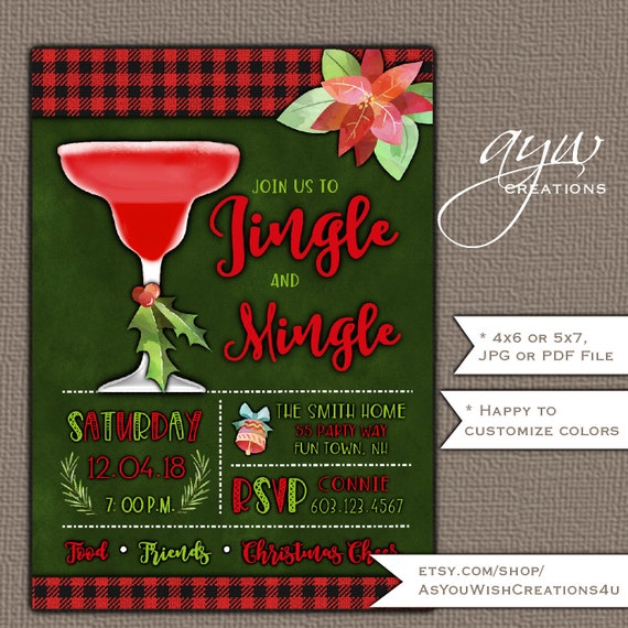 jingle and mingle holiday cocktail party invitation holiday cocktail party invitation