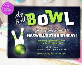 Bowling Party Invitation Bowling Invitation Boy Bowling Birthday Invitation Bowling Invite Boy Bowling Birthday Invite Printable Invitation