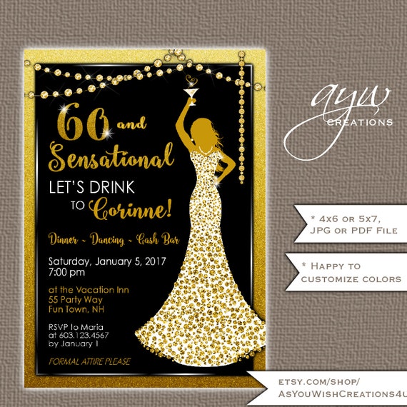 60th Birthday Party Invitation for the Woman Who is Sixty and - Etsy
