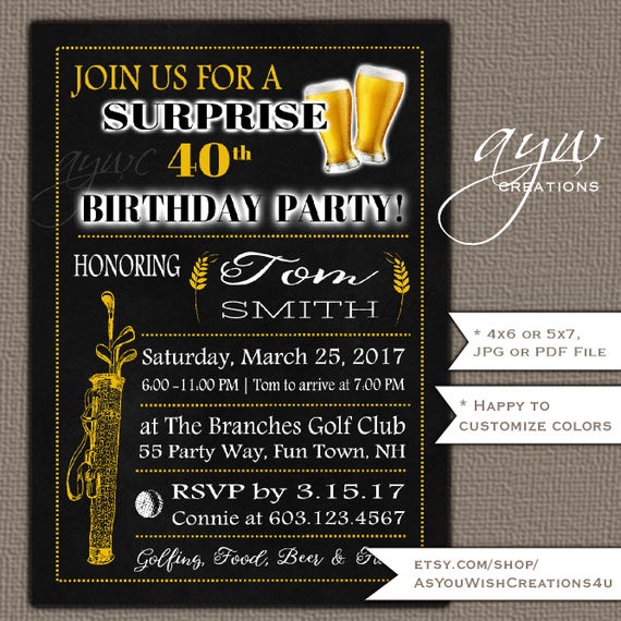 40th birthday party invitation