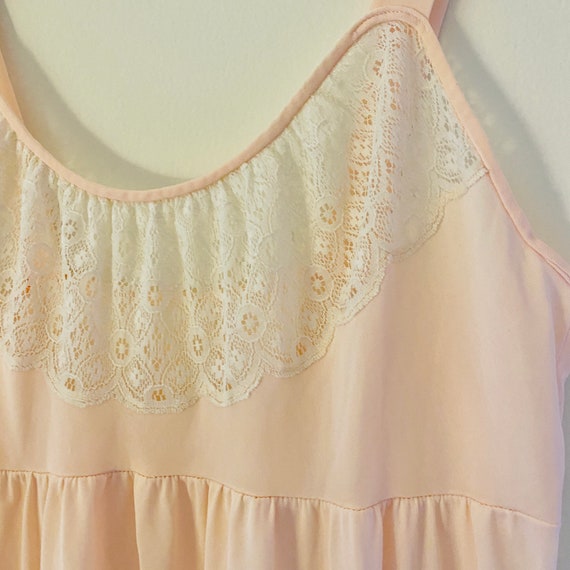 70s Peach Pink Babydoll Night Dress / Night Gown - image 4