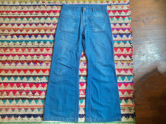 70s Seafarer Jeans / Bell bottoms / Utility Dungar