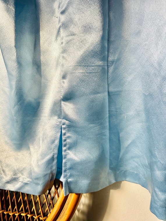 Late 90s / Y2k Ice Blue Satin Shift Dress / 1x - image 5