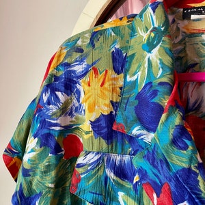 80s Tropical Rainbow Floral Romper image 5