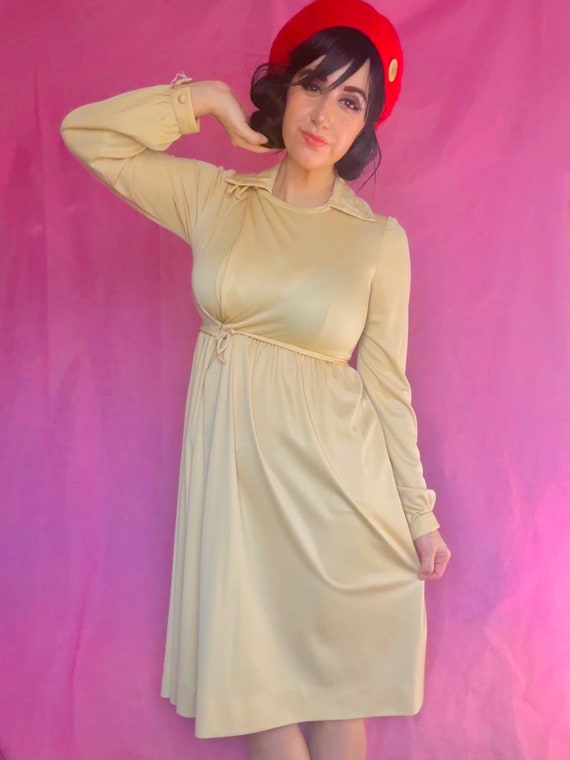 60s 70s Eleanor Brenner / Brenner Couture Tan Wra… - image 2