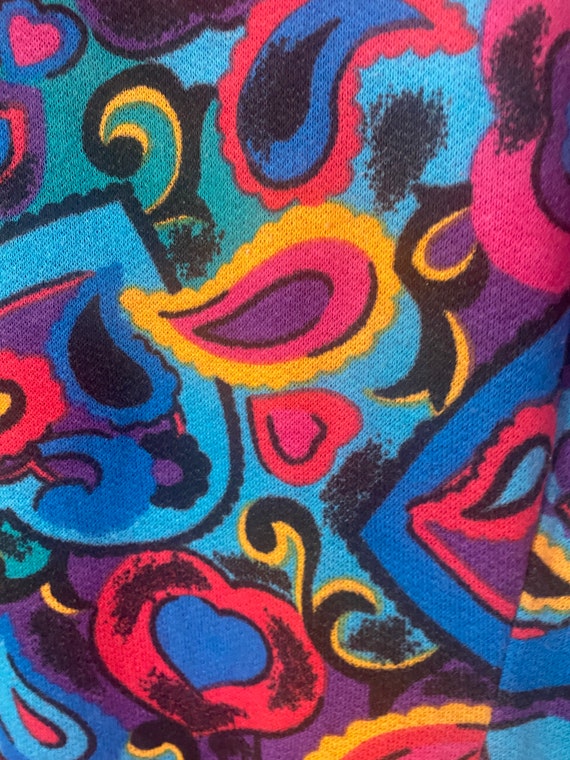 90s does 60s Rainbow Psychedelic Bell Sleeve Hear… - image 6