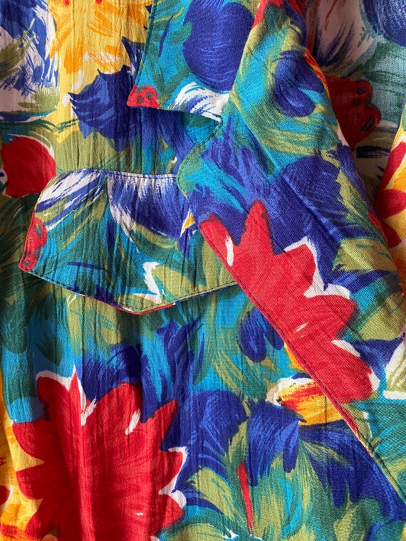 80s Tropical Rainbow Floral Romper - image 7