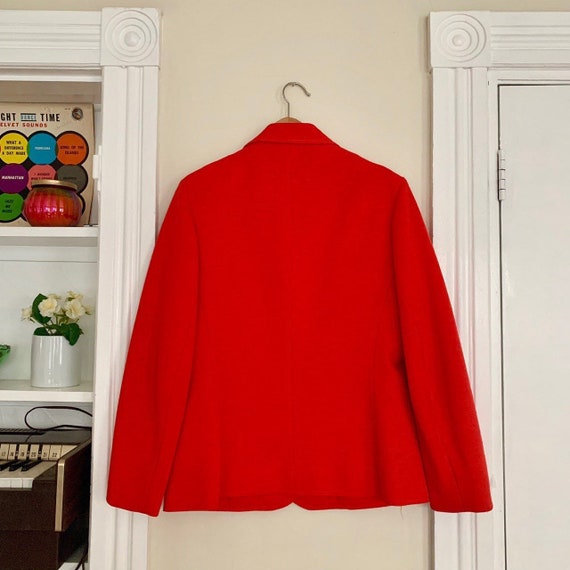 60s Orange Red Mod Butté Knit Blazer - image 6