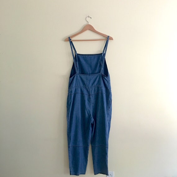 Vintage Denim Drawstring Overalls // Cropped Jean… - image 6