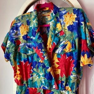 80s Tropical Rainbow Floral Romper image 4