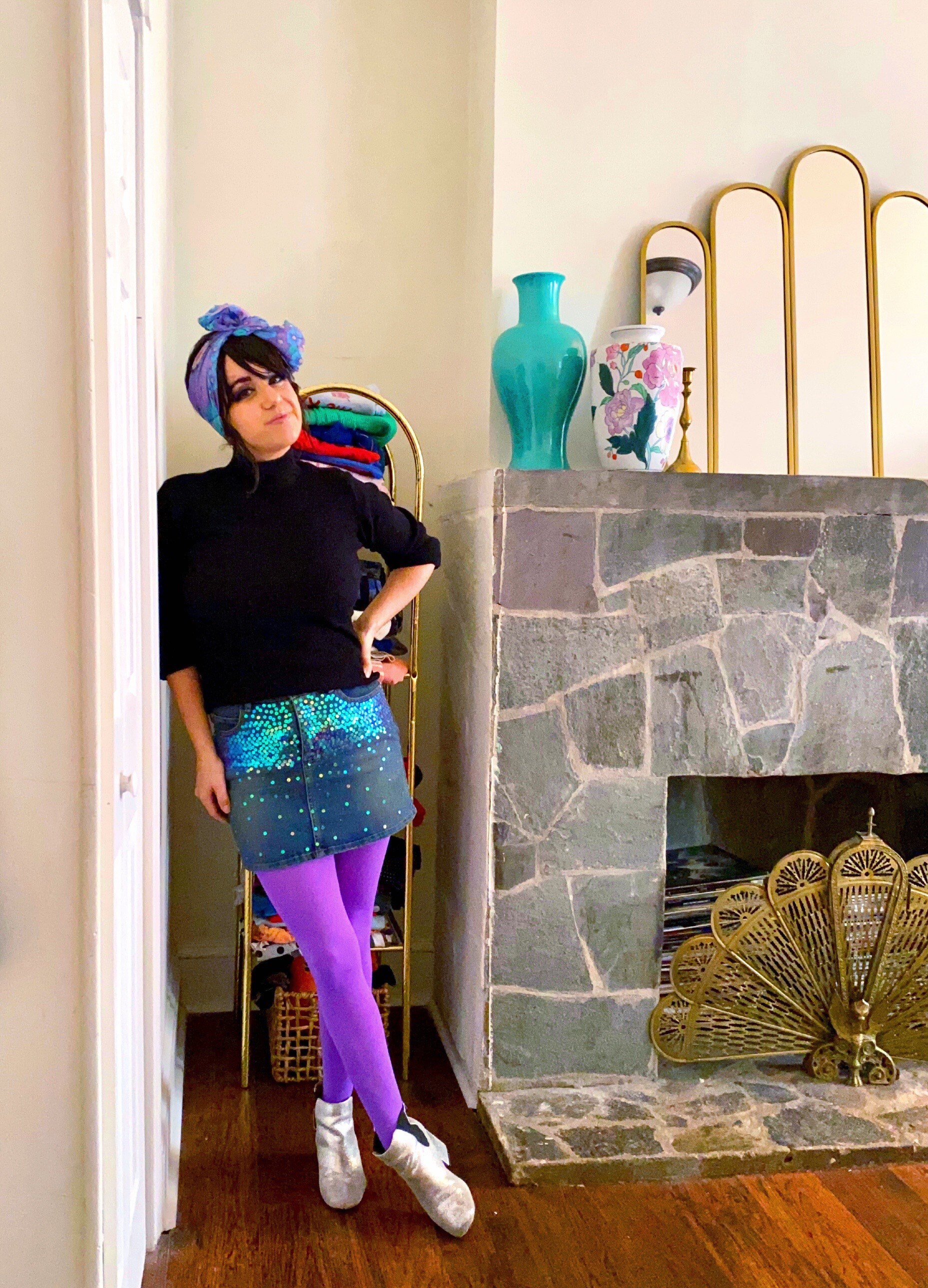 mermaid sequin mini skirt