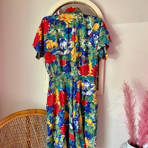 80s Tropical Rainbow Floral Romper image 8