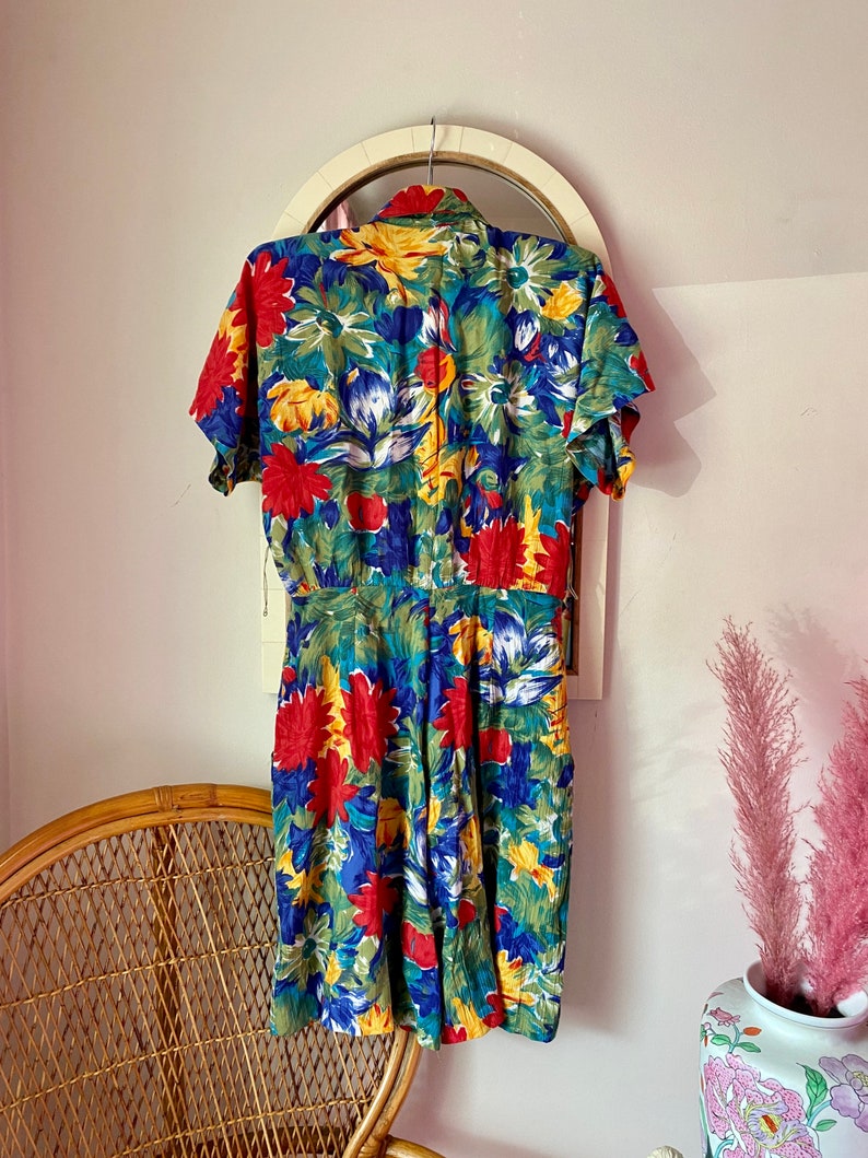 80s Tropical Rainbow Floral Romper image 8