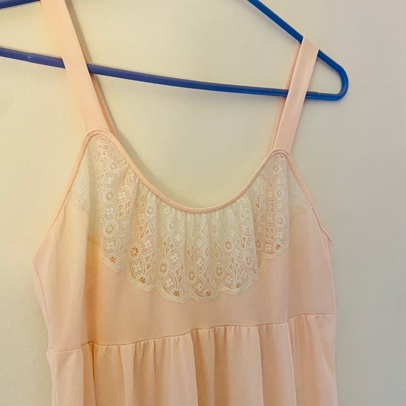 70s Peach Pink Babydoll Night Dress / Night Gown - image 3