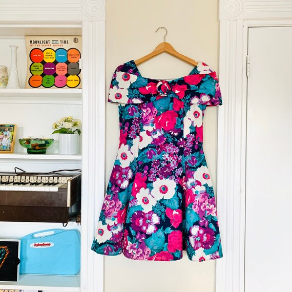 80s Floral Mini Dress