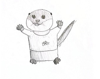 Otter wearing small otter T-Shirt
