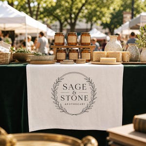 Caminos de mesa personalizados para vendedores, caminos de mesa personalizados para mercados artesanales, decoración para puestos de artesanos, exhibición para pequeños empresarios