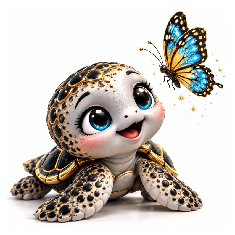25+ Cute Baby Sea Turtle Clipart PNG, Black Gold Turtle Designs, Ocean ...