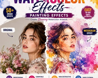 Pintura con efectos de acuarela, efecto fotográfico de acuarela, efecto de pintura, efecto de arte digital, filtro fotográfico artístico, obra de arte en acuarela