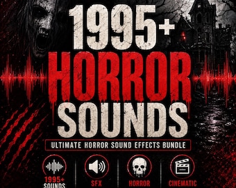 1995+ Horror Sound Effects Bundle, Scary SFX, Horror Sounds, Ghost, Monster, Screams, Cinematic Audio, WAV MP3, Film Game YouTube