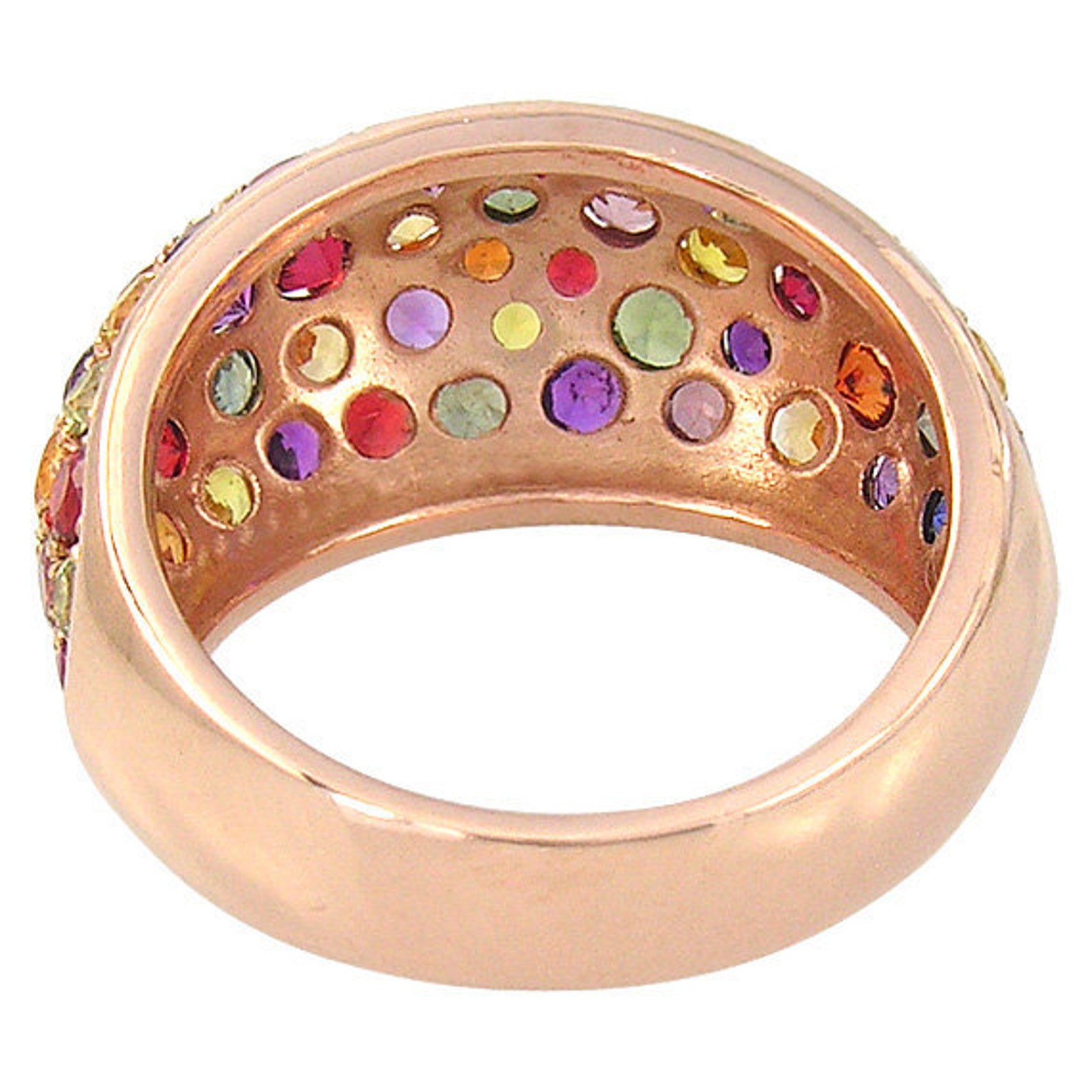 Large statement ring Dome Multi gemstone ring Multicolor Etsy