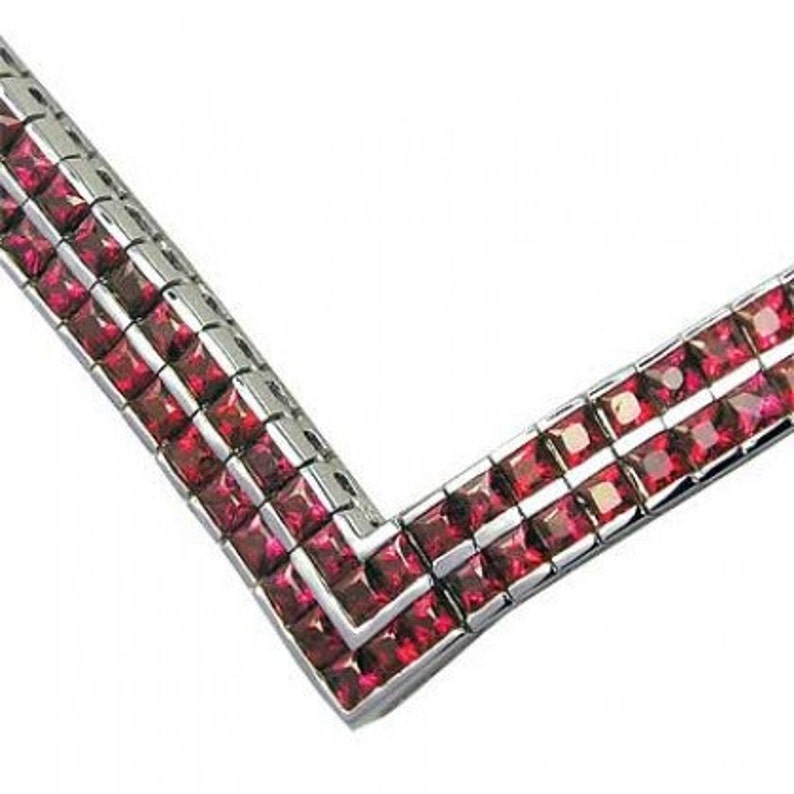 Multicolor Rainbow Sapphire Double Row Tennis Necklace 18K Etsy