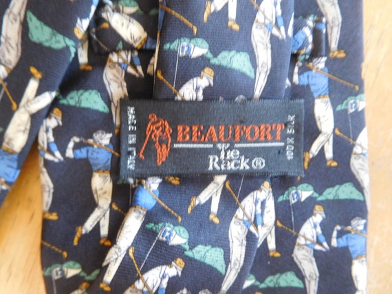 Golfers silk necktie by Beaufort Tie Rack made in… - image 6