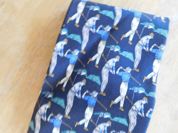 Golfers silk necktie by Beaufort Tie Rack made in… - image 3
