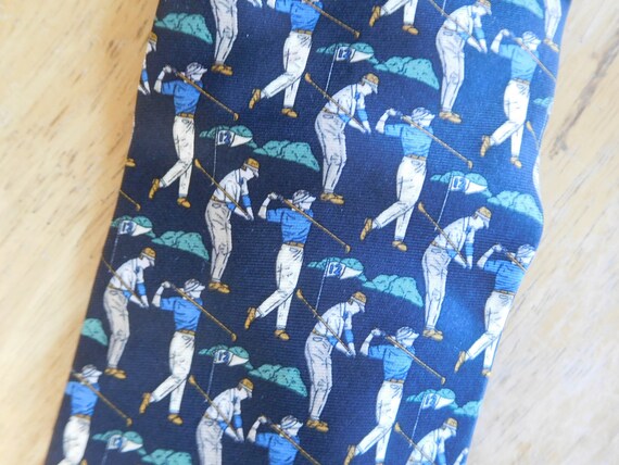 Golfers silk necktie by Beaufort Tie Rack made in… - image 2