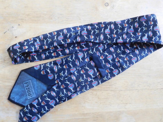 Gianfranco Ferre silk necktie Ferre logos and jet… - image 5