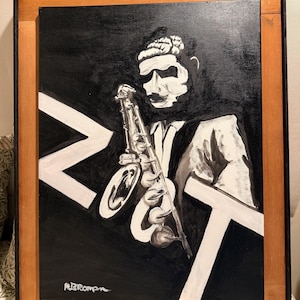 Zoot Simms Action Portrait Acrylic on Stretched canvas