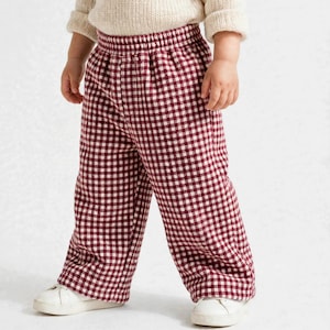 Kids Pants Pattern, Unisex Wide Leg Trousers Sewing PDF for 6M-5T Baby & Toddlers