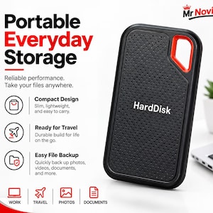Portable External Hard Drive 1TB 2TB 4TB 8TB 16TB | USB HDD Storage | Portable Backup Drive | Data Storage for Laptop/Mac