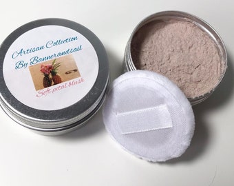 Bannerandsail Artisan Gift Collection Faith inspired gifts.  All natural cosmetics soft Petal Blush and bronzer,a few of my favorite things.