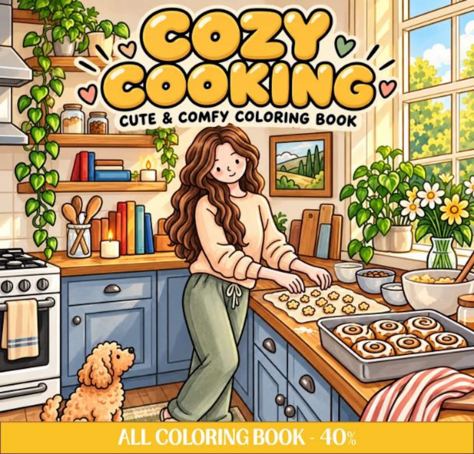 Cozy Cooking Coloring Book | Baking, Kitchen Scenes (Digital Download ...