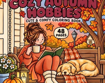Livre de coloriage « Loisirs d'automne chaleureux » | Activités automnales, scènes relaxantes (Téléchargement numérique)