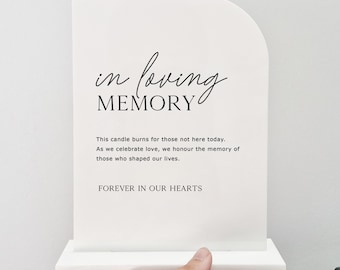 Personalised In Loving Memory Wedding Sign, Acrylic Remembrance Tribute