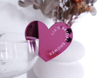 Heart Drink Tags, Drink Tags Hens Party, Wedding Drink Tags, Party Drink Tags, Drink Accessories, Hens Party Decorations, Engagement Party