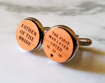 Father of the Bride Cufflinks, Father of the Groom Gift, Cufflinks, Bridal Gift, Wedding Cuff Links, Gifts for Dads, Personalised